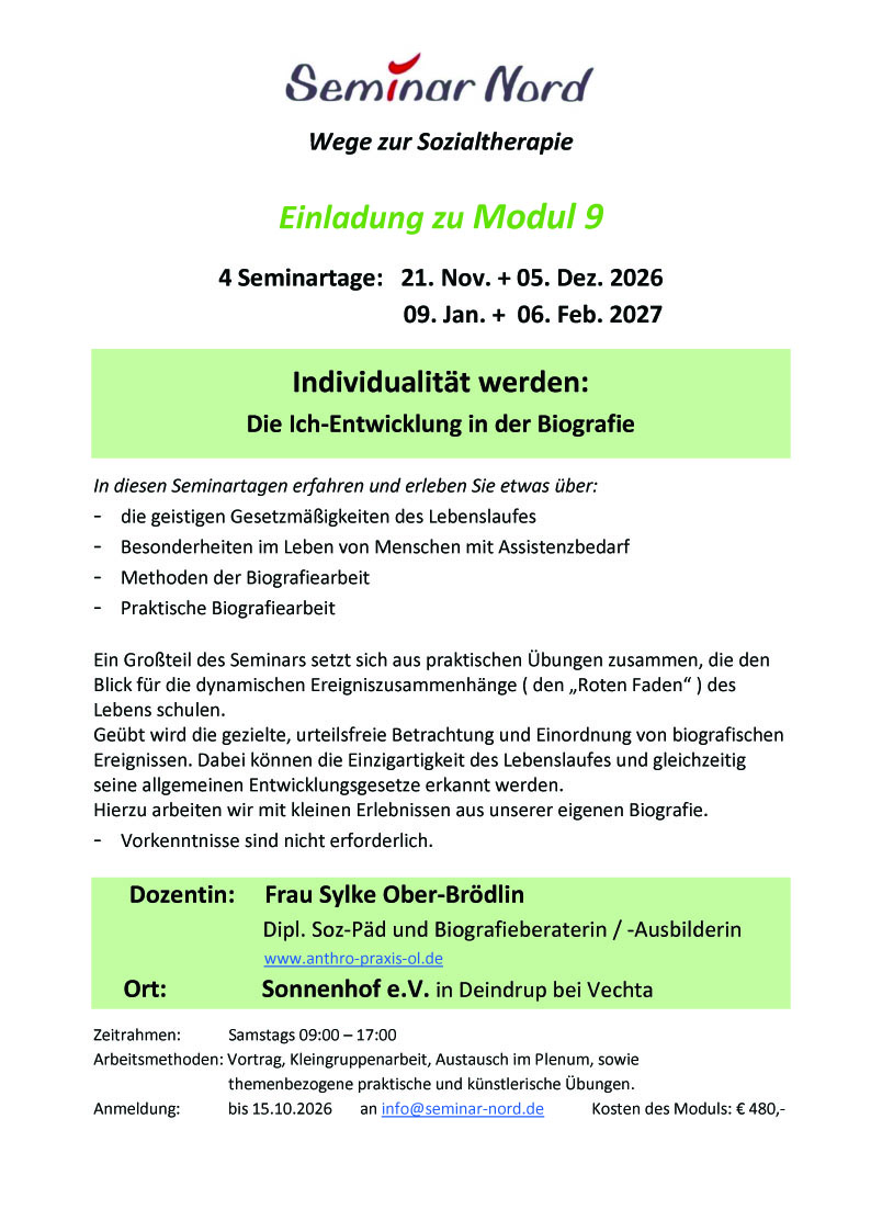 Ankündigung Modul 9 - 2026